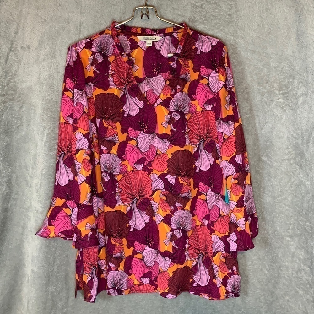 Nwt The Pioneer Woman Ruffle Neck Flounce Sleeve Blouse